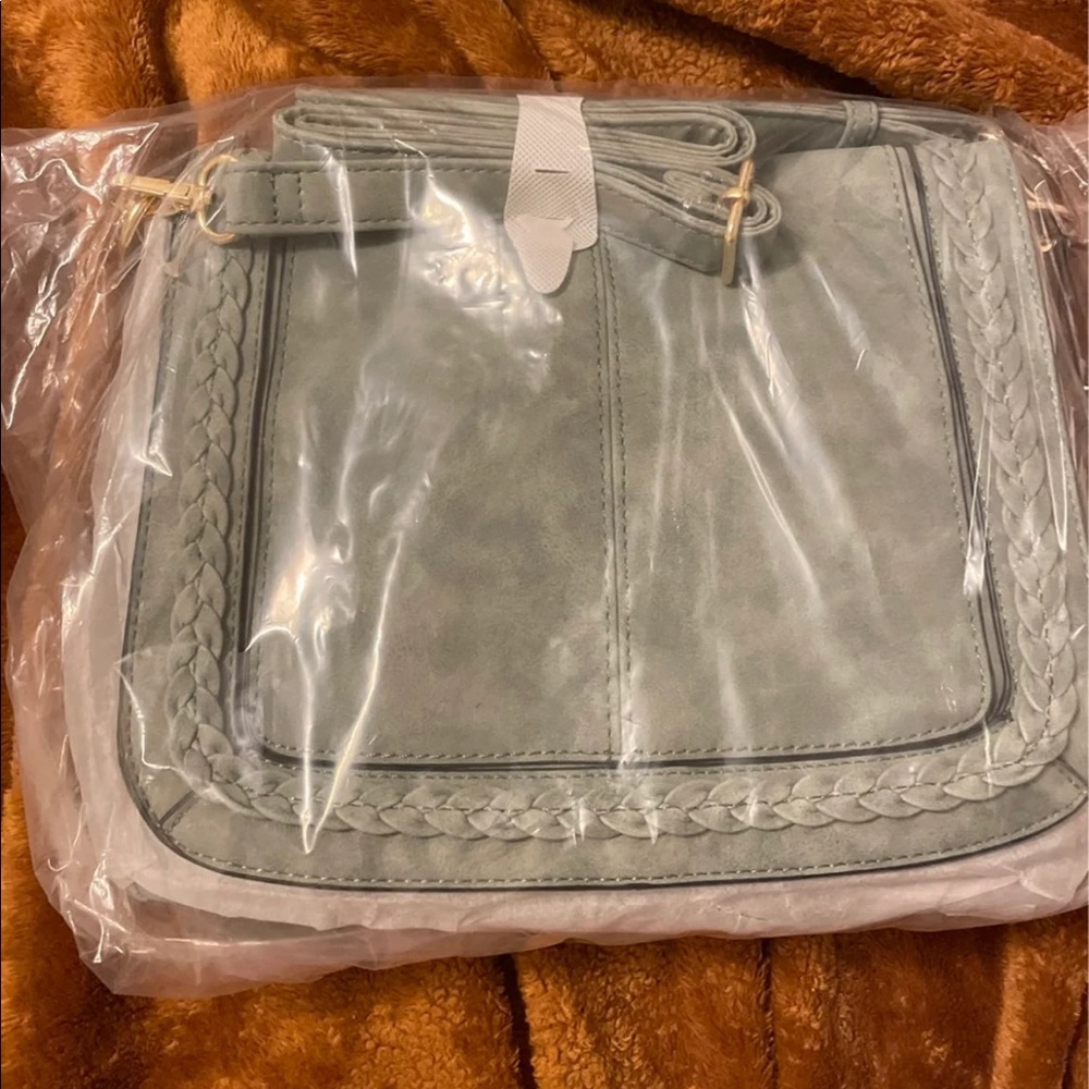 Suede crossbody in teal